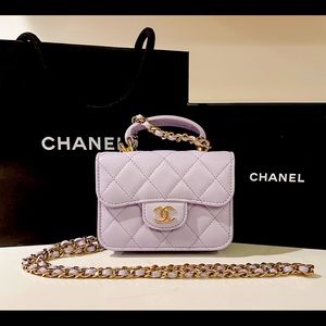 CHANEL FLAP COIN PURSE WITH CHAIN